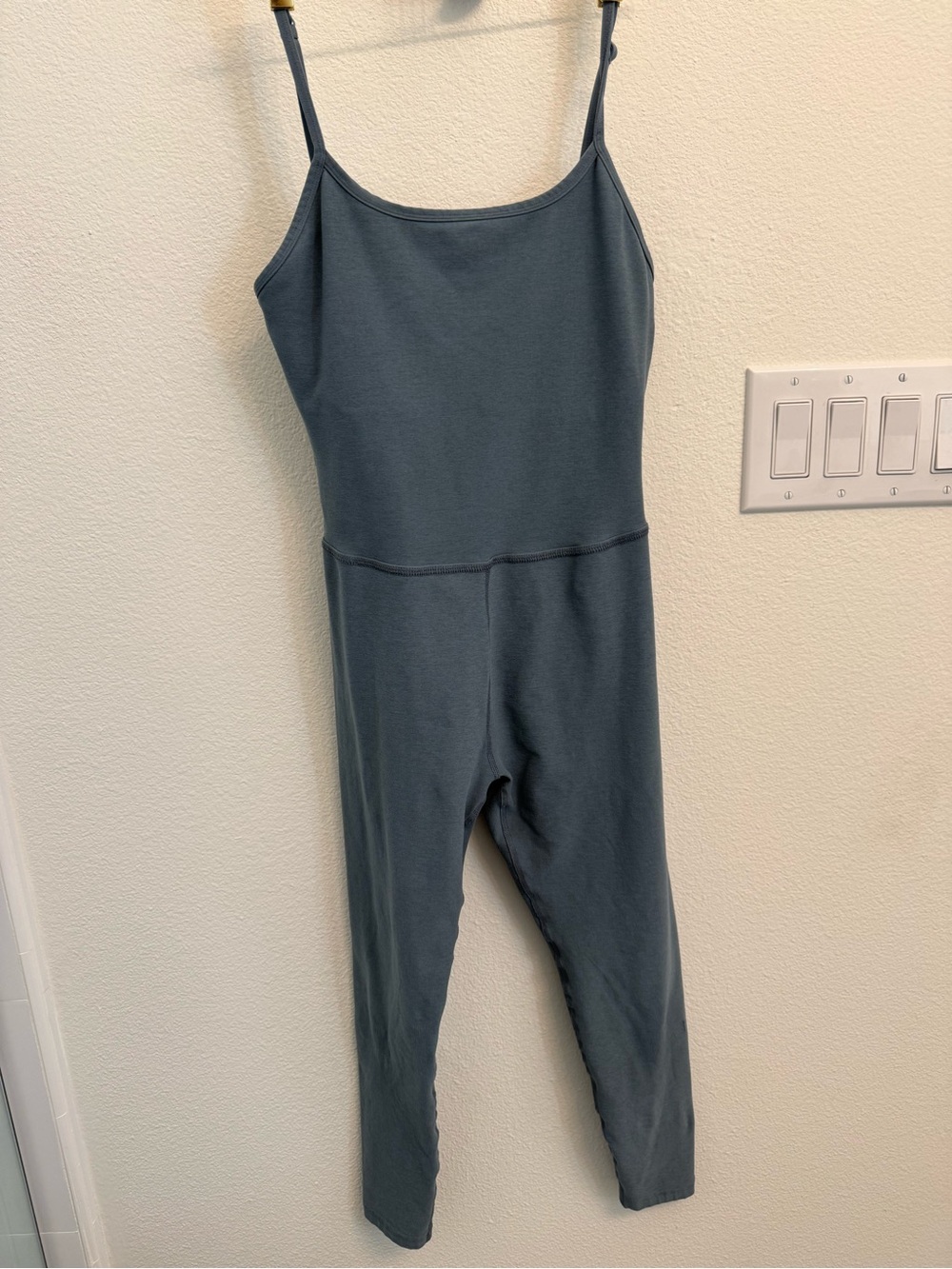 Beyond Yoga Sleeveless Jumpsuit in Slate Gray-Blue